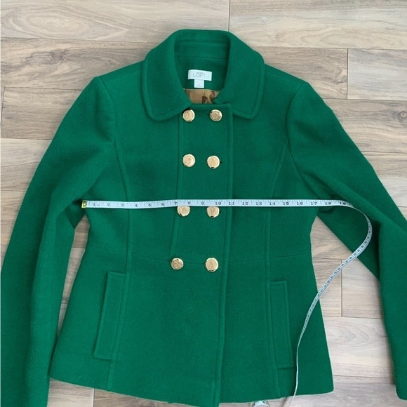 Ann Taylor Green Double-Breasted Pea Coat - Picture 5 of 9